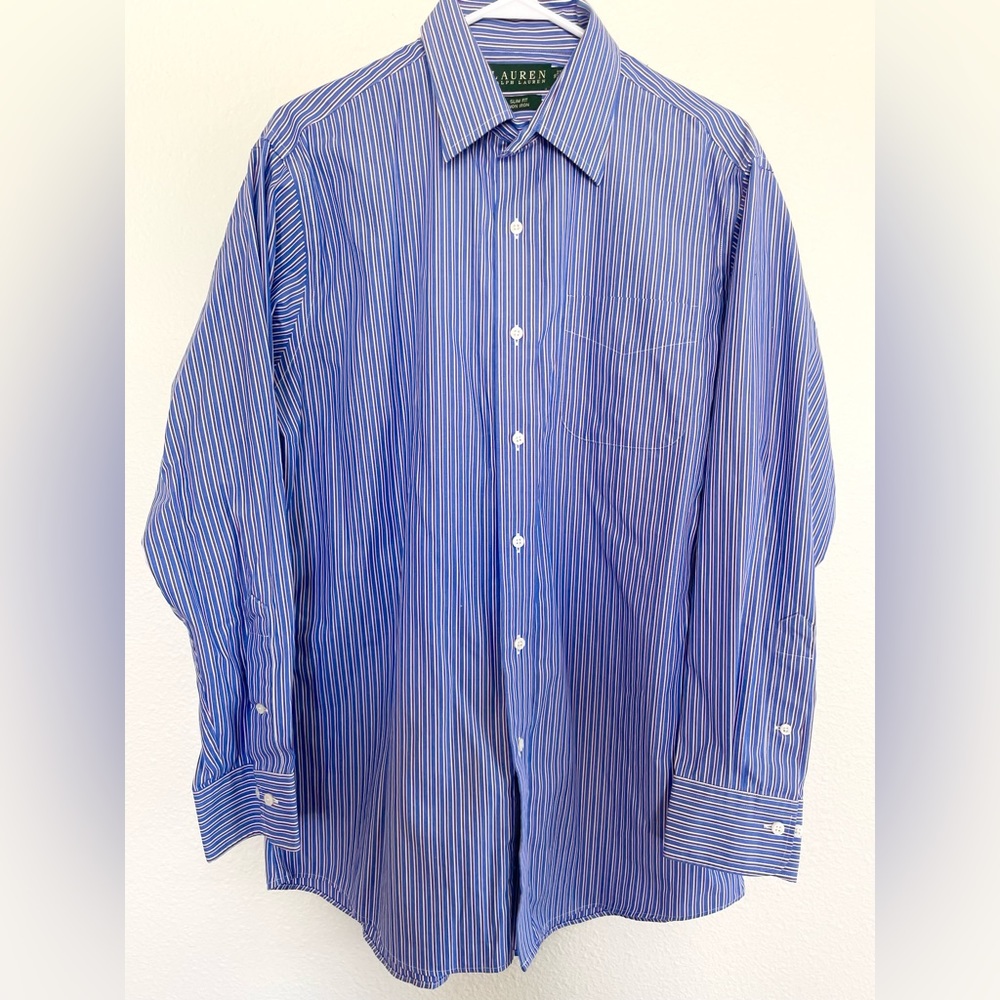 Lauren Ralph Lauren Slim Fit Button Down Size 16 32/33 Men’s - Picture 1 of 6